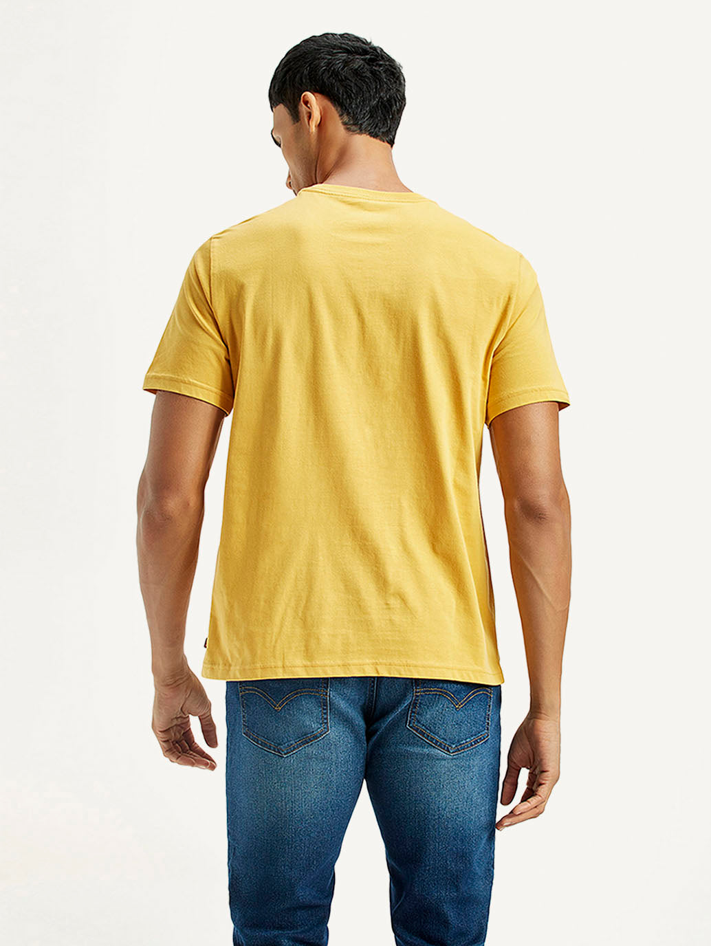 Men's Typographic Print Regular Fit T-Shirt - Back View