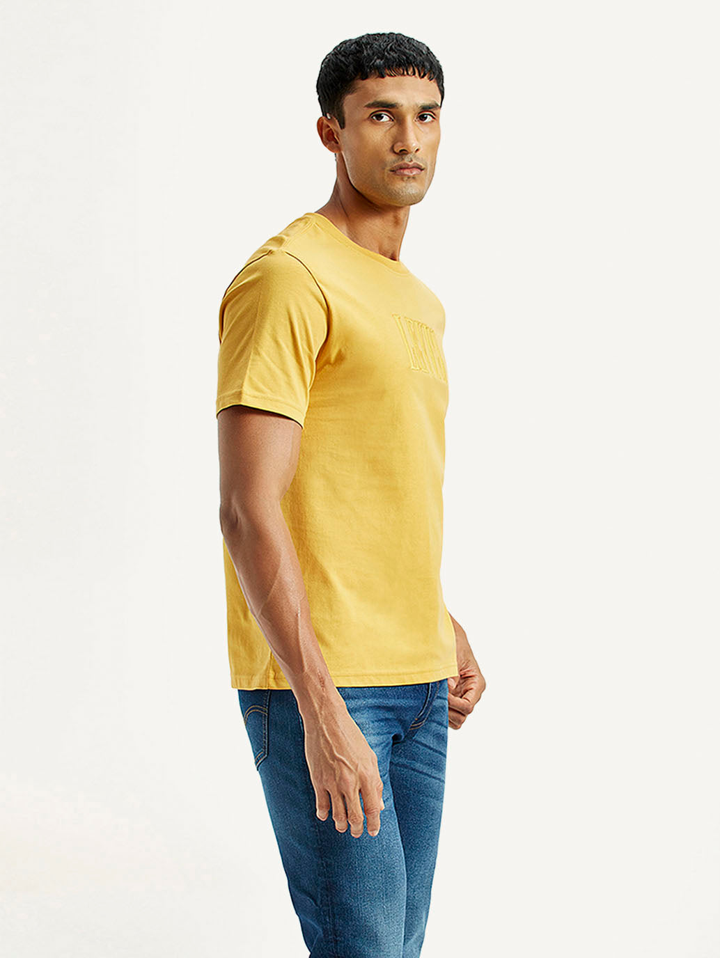 Men's Typographic Print Regular Fit T-Shirt - Side View
