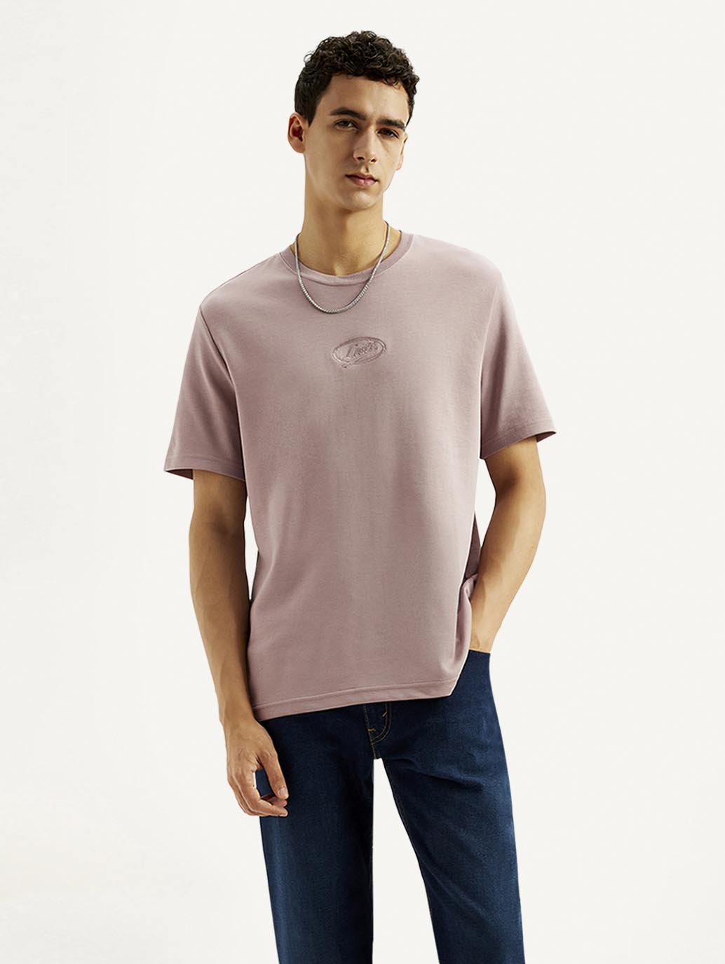 Men's Solid Crew Neck T-shirt - Styleshot View