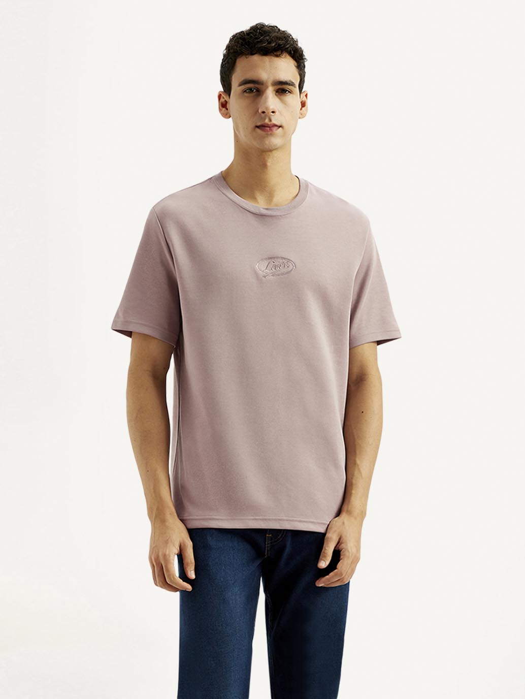 Men's Solid Crew Neck T-shirt - Front View