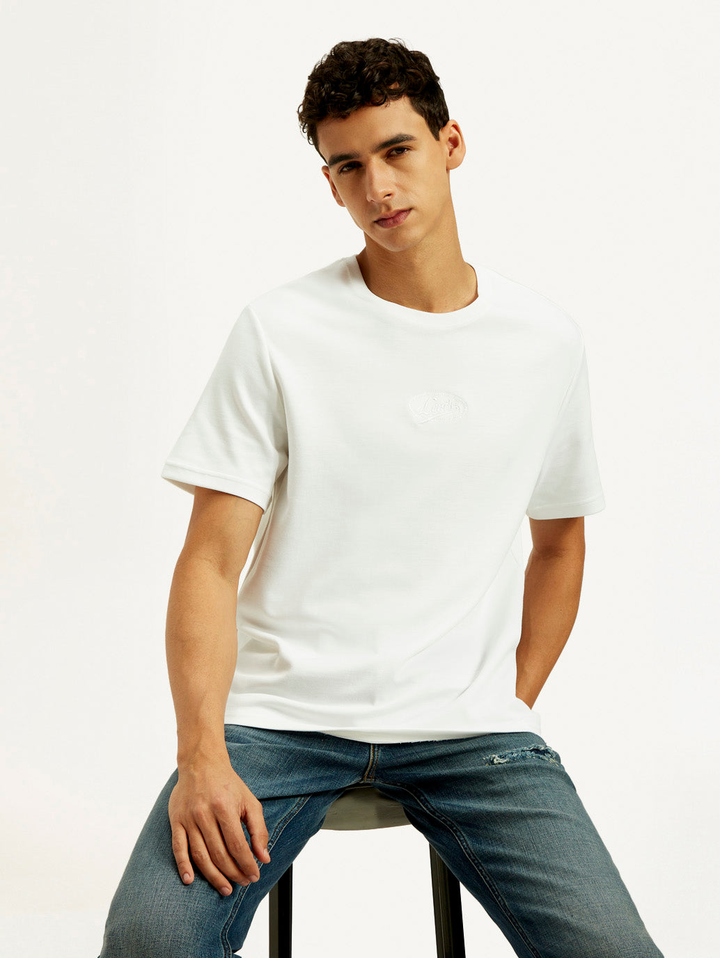 Men's Solid Regular Fit T-Shirt - Elevated View