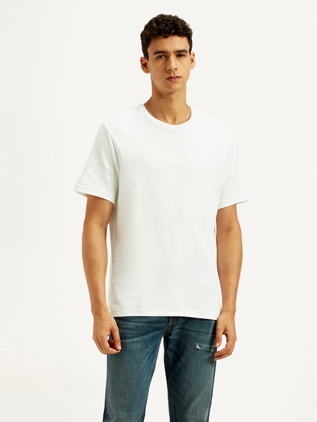 Men's Solid Regular Fit T-Shirt - Front View