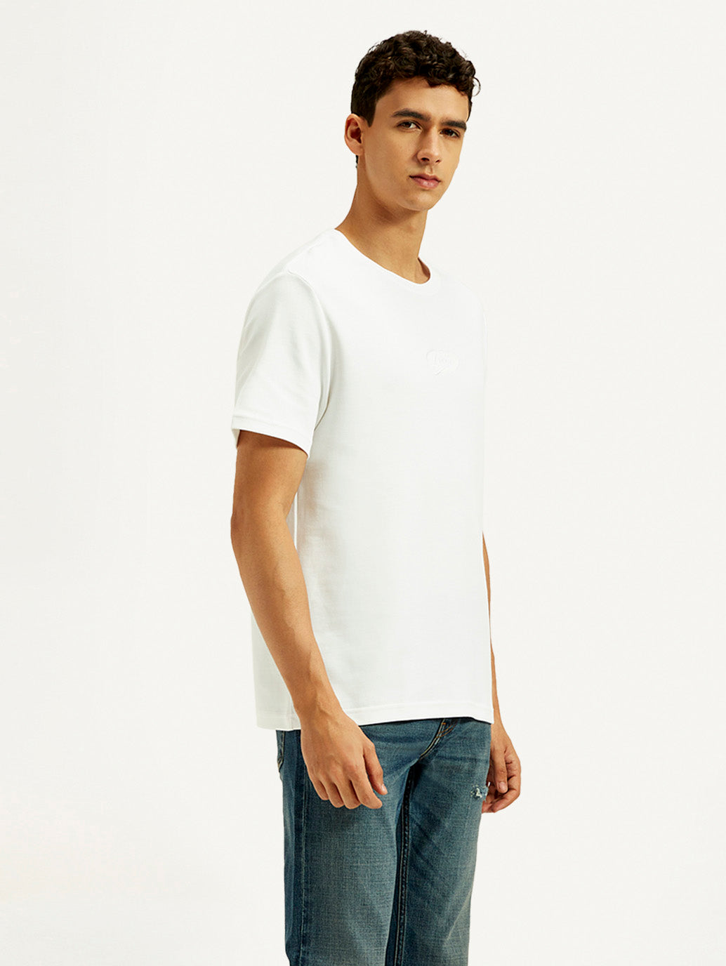 Men's Solid Regular Fit T-Shirt - Side View