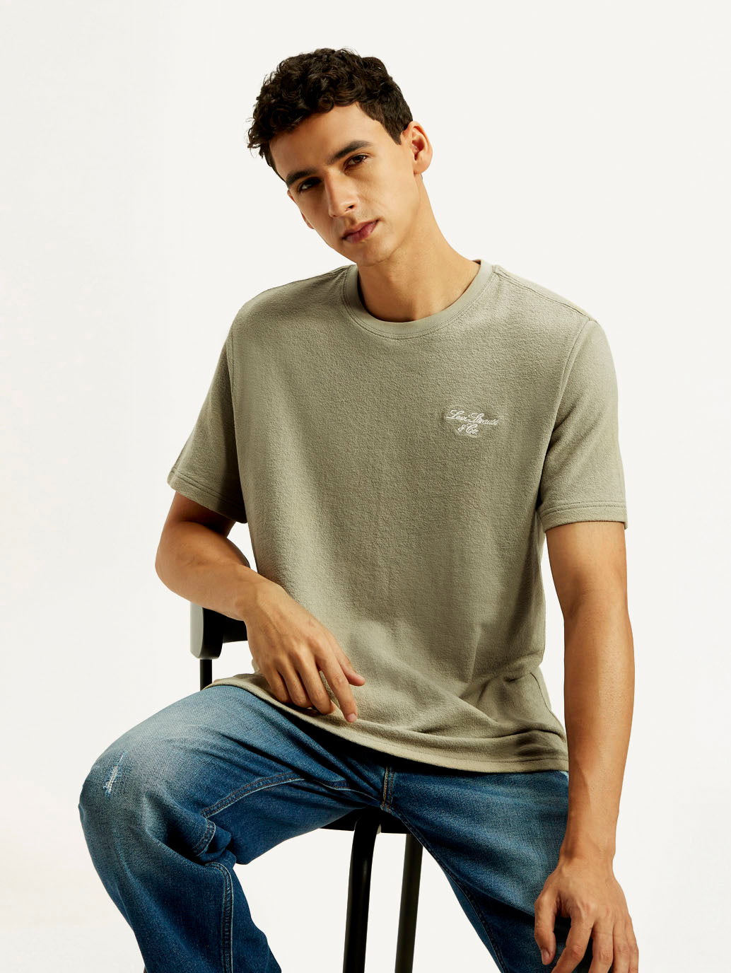 Men's Typography Regular Fit T-Shirt - Elevated View