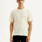 Men's Self Design Cream Crew Neck T-shirt - Styleshot View