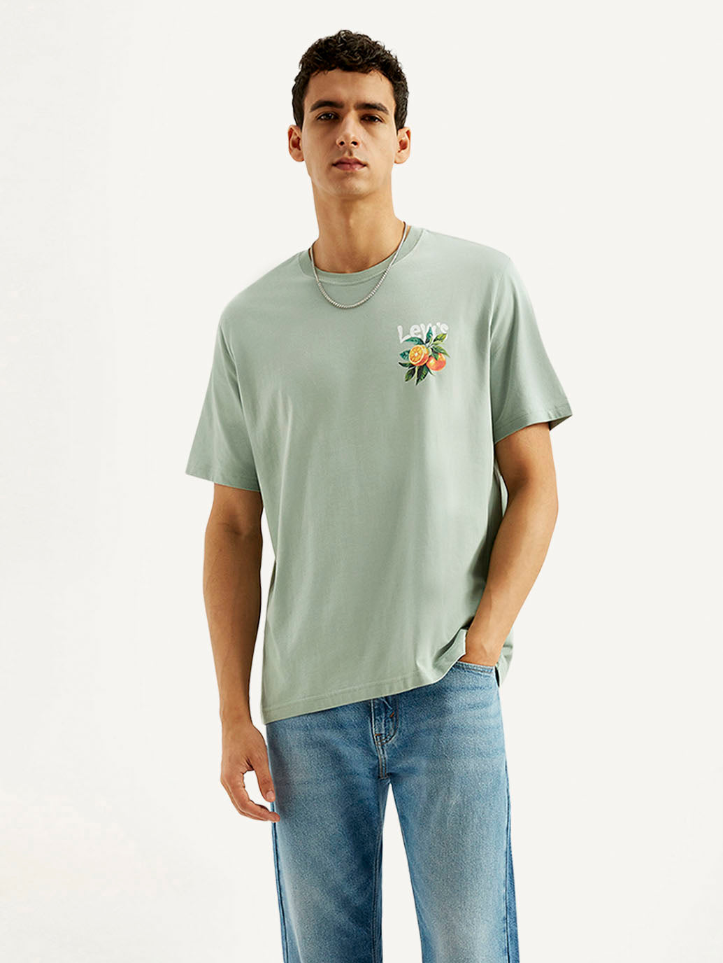 Men's Graphic Print Crew Neck T-shirt - Styleshot View