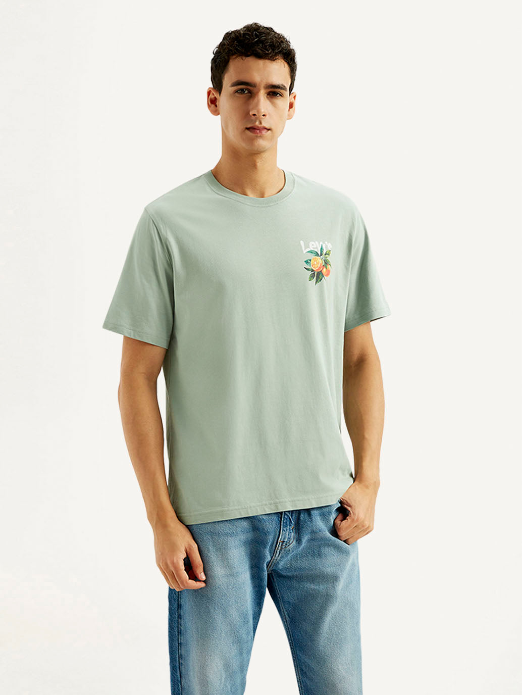 Men's Graphic Print Crew Neck T-shirt - Front View