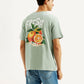 Men's Graphic Print Crew Neck T-shirt - Back View