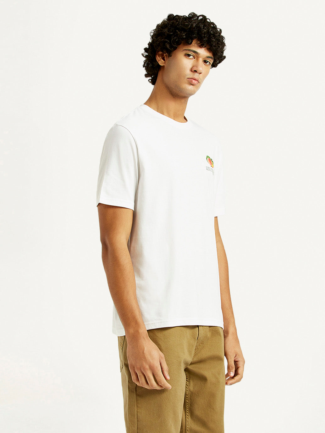 Men's Graphic Print Crew Neck T-shirt - Side View