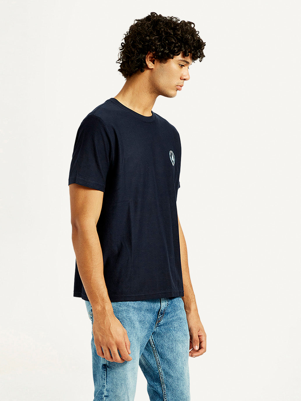 Men's Graphic Print Crew Neck T-shirt - Side View