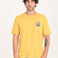 Men's Graphic Print Yellow Crew Neck T-shirt - front View