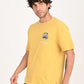 Men's Graphic Print Yellow Crew Neck T-shirt - side View