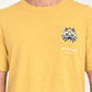 Men's Graphic Print Yellow Crew Neck T-shirt - details View