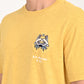 Men's Graphic Print Yellow Crew Neck T-shirt - details View
