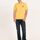 Men's Graphic Print Yellow Crew Neck T-shirt - 6 View