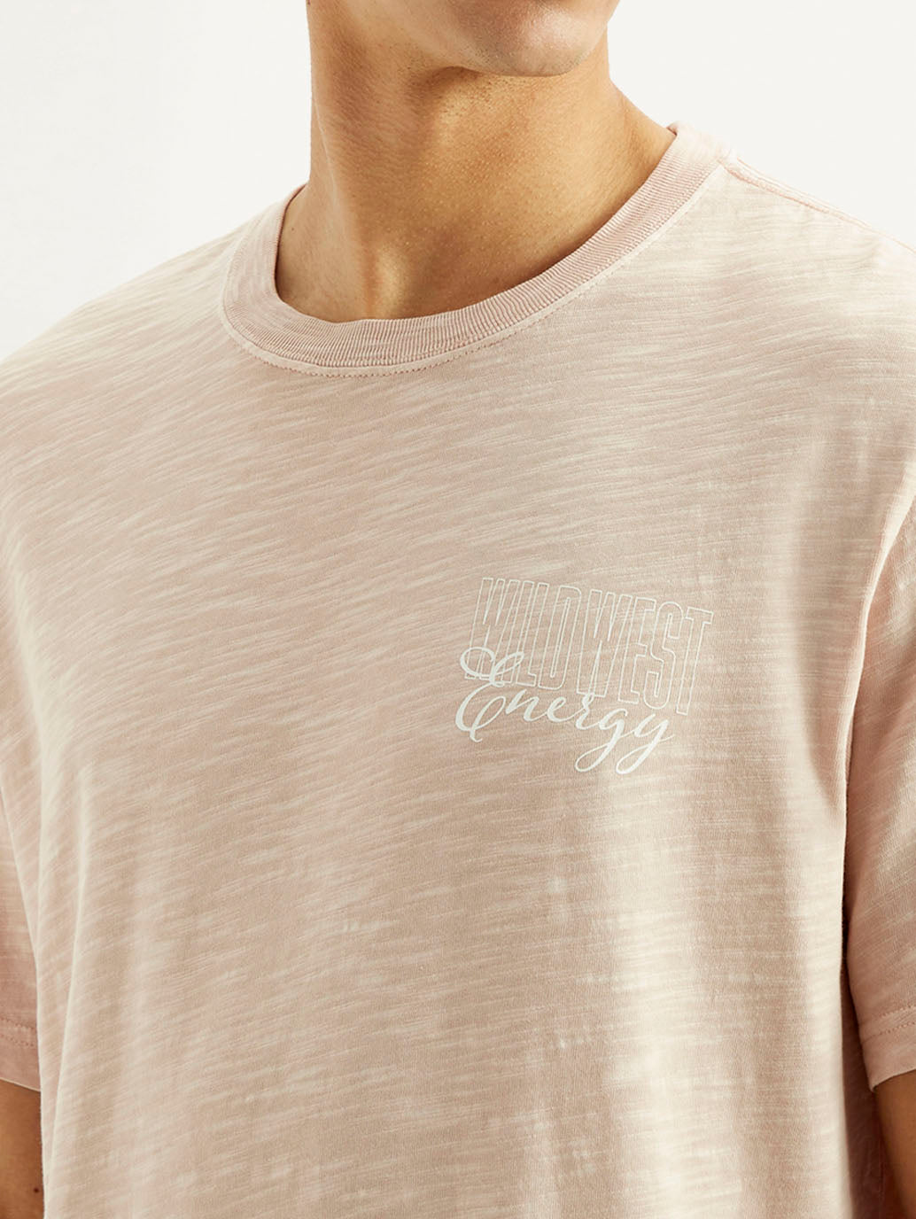 Men's Typography Overdyed Crew Neck T-shirt - Detail View