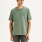 Men's Overdyed Olive Green Crew Neck T-shirt - Styleshot View