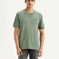 Men's Overdyed Olive Green Crew Neck T-shirt - Front View
