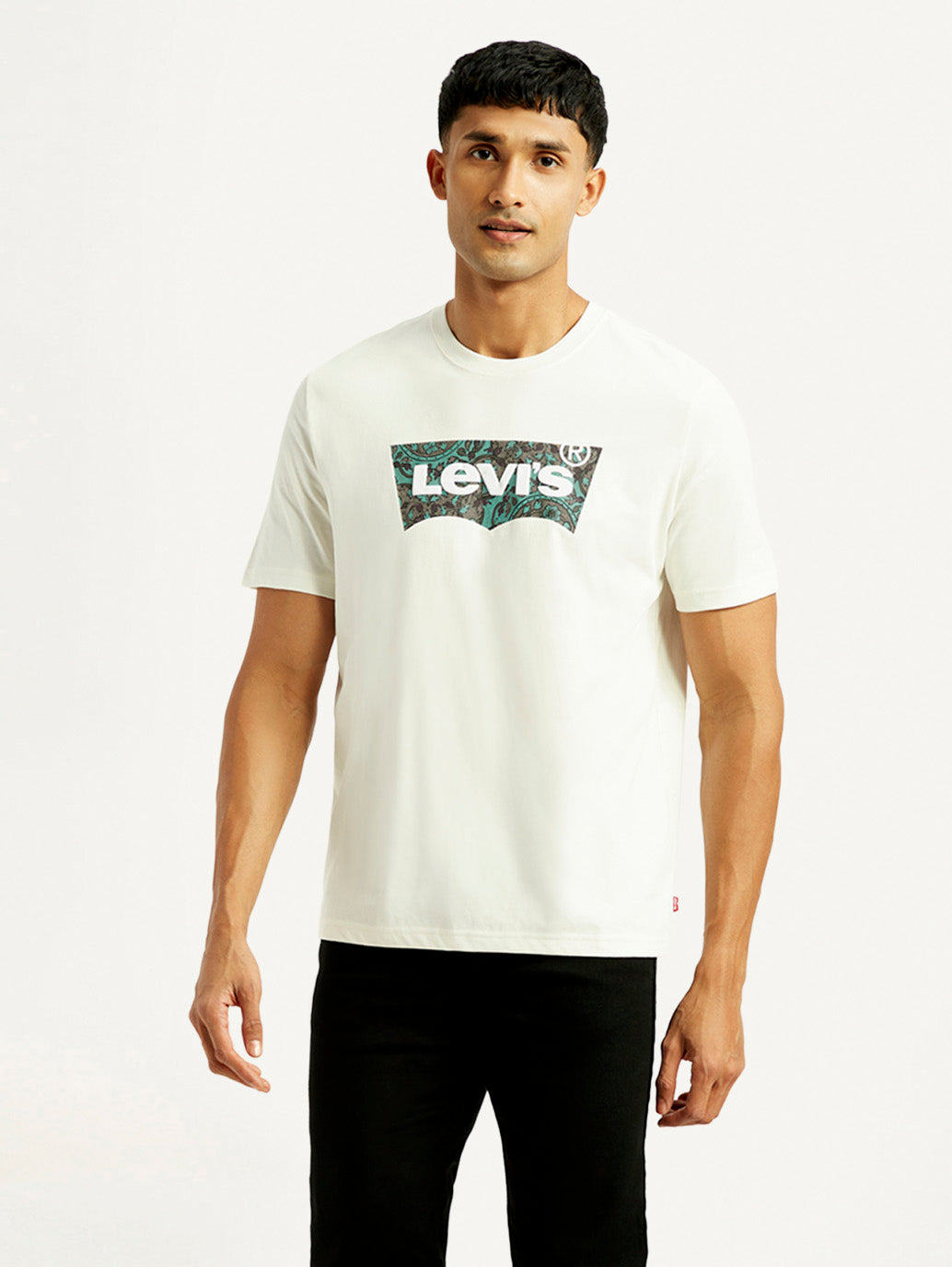 Men's Brand Logo Crew Neck T-shirt - Front View