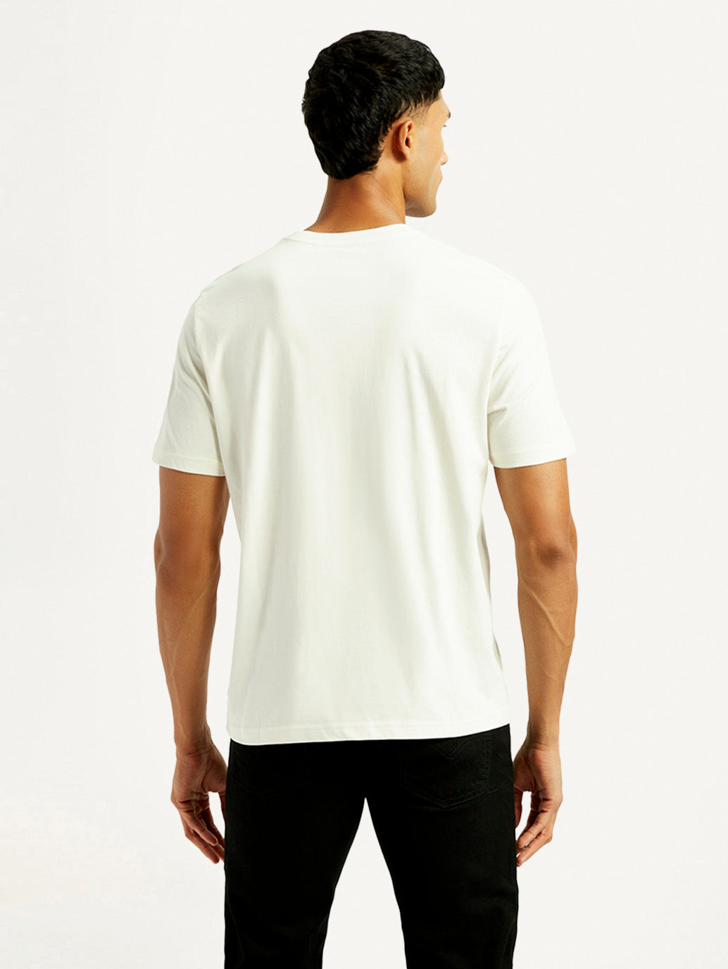 Men's Brand Logo Crew Neck T-shirt - Back View