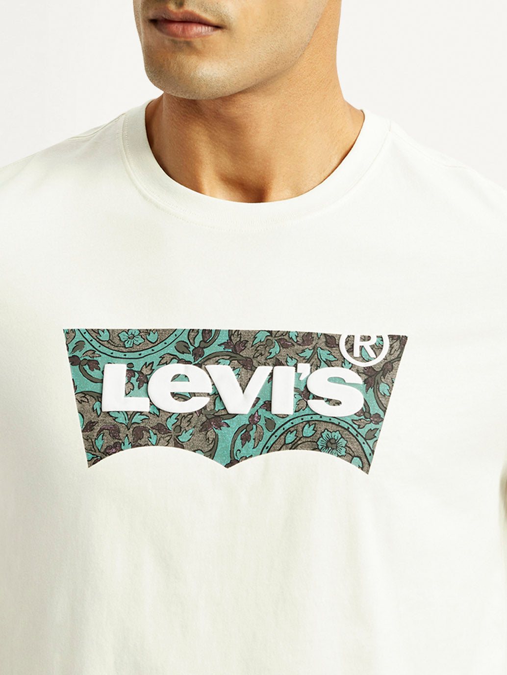 Men's Brand Logo Crew Neck T-shirt - Detail View