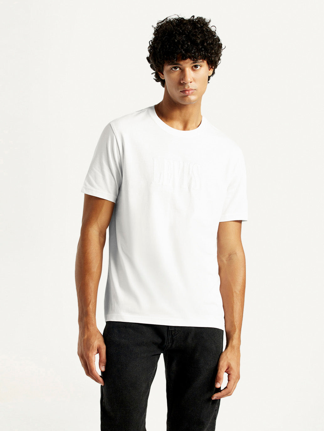 Men's Solid Regular Fit T-Shirt - Front View