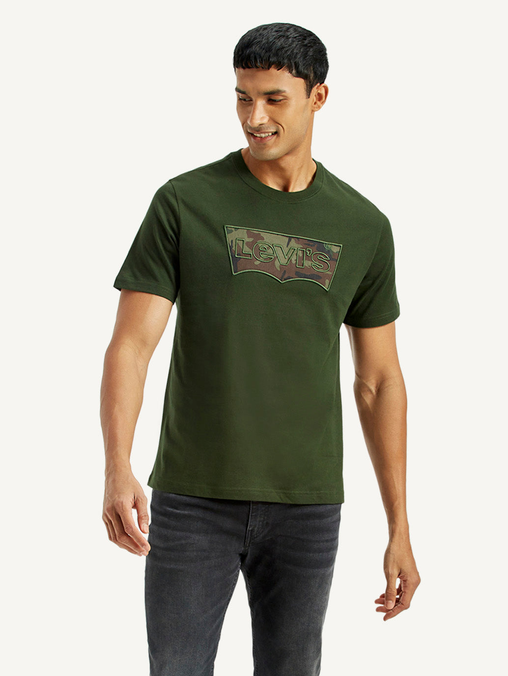 Men's Camo Print Regular Fit T-Shirt - Styleshot View