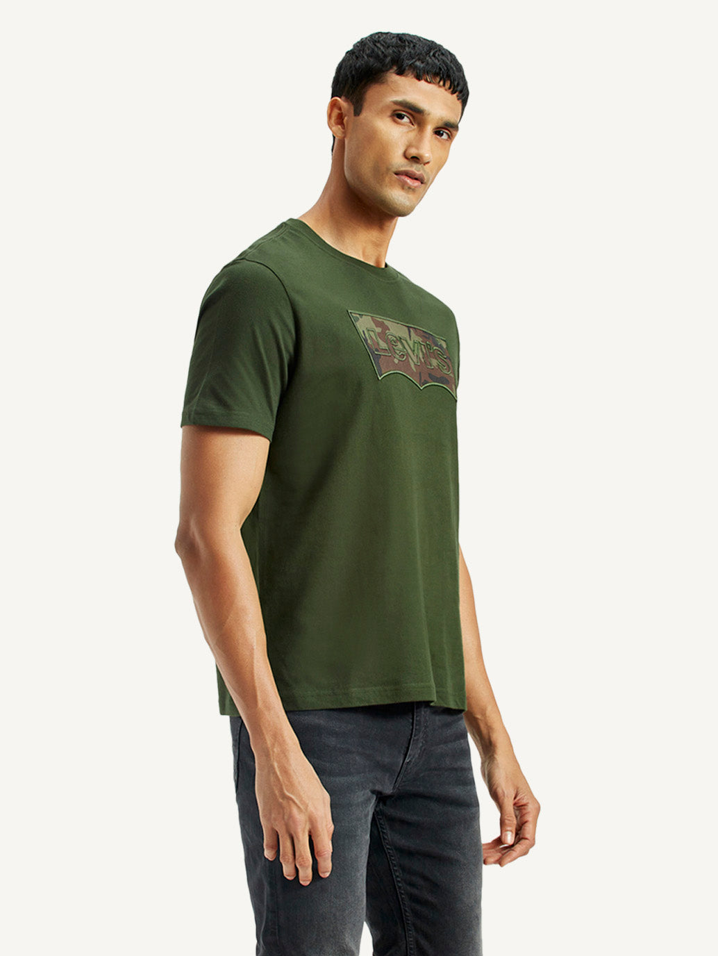 Men's Camo Print Regular Fit T-Shirt - Side View