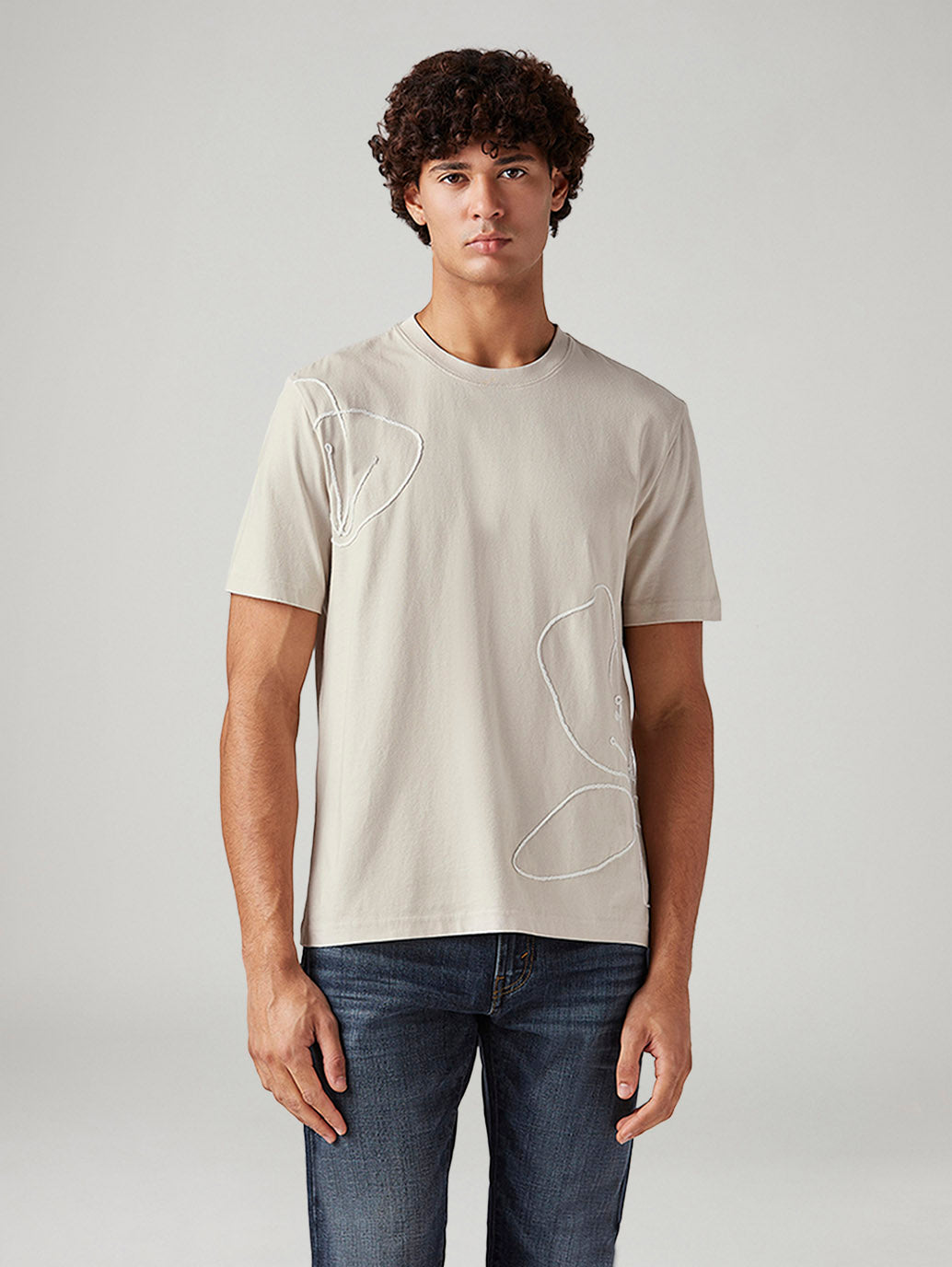 Men's Abstract Regular Fit T-Shirt - Front View