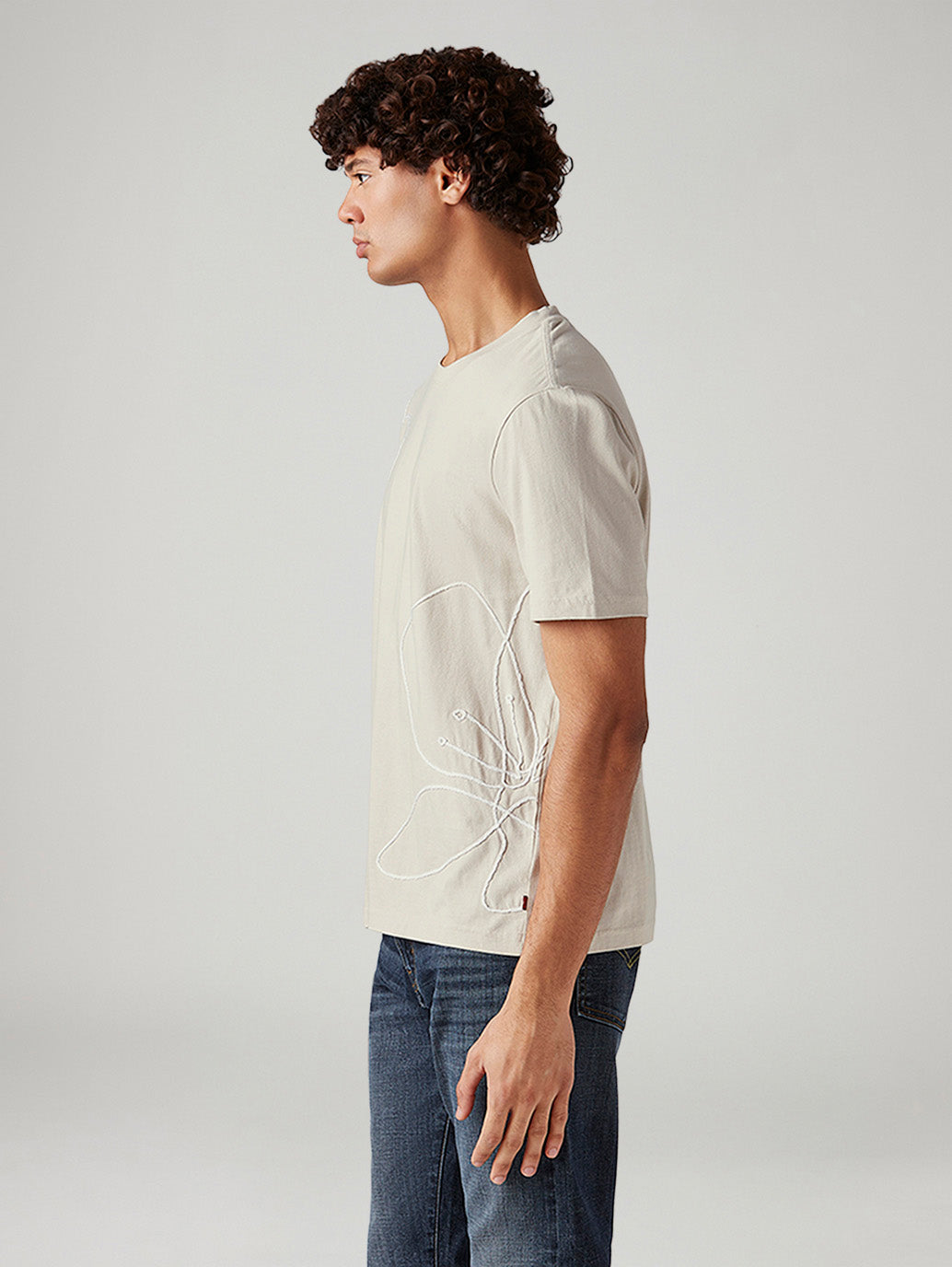 Men's Abstract Regular Fit T-Shirt - Side View