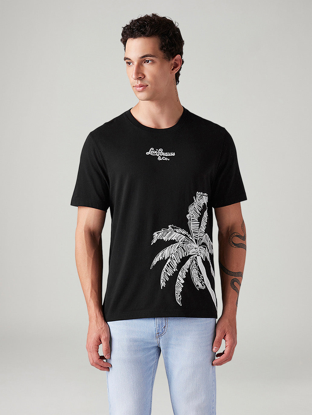 Men's Graphic Print Regular Fit T-Shirt - Front View