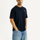 Men's Solid Navy Crew Neck T-shirt - Styleshot View