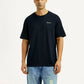 Men's Solid Navy Crew Neck T-shirt - Front View