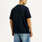 Men's Solid Navy Crew Neck T-shirt - Back View