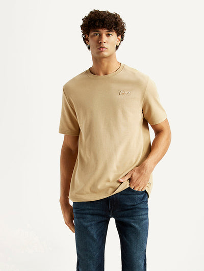 levi's Men's Solid Beige Crew Neck T-shirt-picture-23