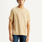 Men's Solid Beige Crew Neck T-shirt - Front View