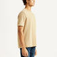 Men's Solid Beige Crew Neck T-shirt - Side View
