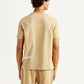 Men's Graphic Print Beige Crew Neck T-shirt - Back View