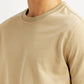 Men's Graphic Print Beige Crew Neck T-shirt - Detail View