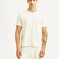 Men's Solid Off White Crew Neck T-shirt - Front View