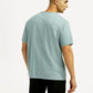 Men's Solid Light Blue Crew Neck T-shirt - Back View