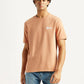 Men's Solid Peach Crew Neck T-shirt - Styleshot View