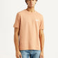 Men's Solid Peach Crew Neck T-shirt - Front View