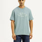 Men's Brand Logo Light Blue Crew Neck T-shirt - Front View