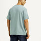 Men's Brand Logo Light Blue Crew Neck T-shirt - Back View