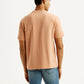 Men's Embroidered Peach Crew Neck T-shirt - Back View