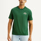 Men's Brand Logo Green Crew Neck T-shirt - Front View