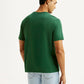 Men's Brand Logo Green Crew Neck T-shirt - Back View