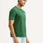 Men's Brand Logo Green Crew Neck T-shirt - Side View