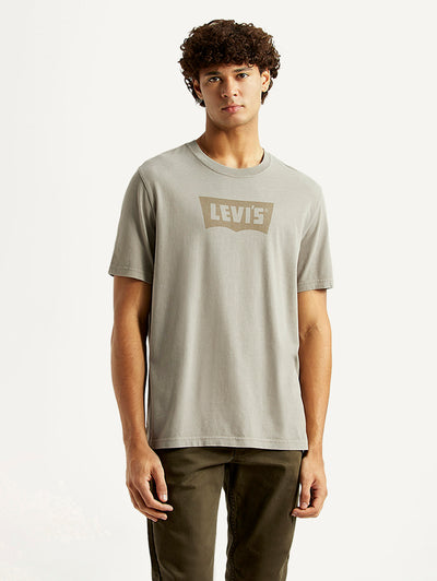 levi's Men's Brand Logo Grey Crew Neck T-shirt-picture-40